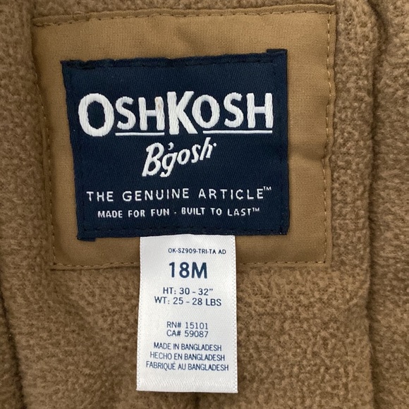 OshKosh B’Gosh Baby boys Heavyweight color block puffer coat jacket. - Picture 6 of 8